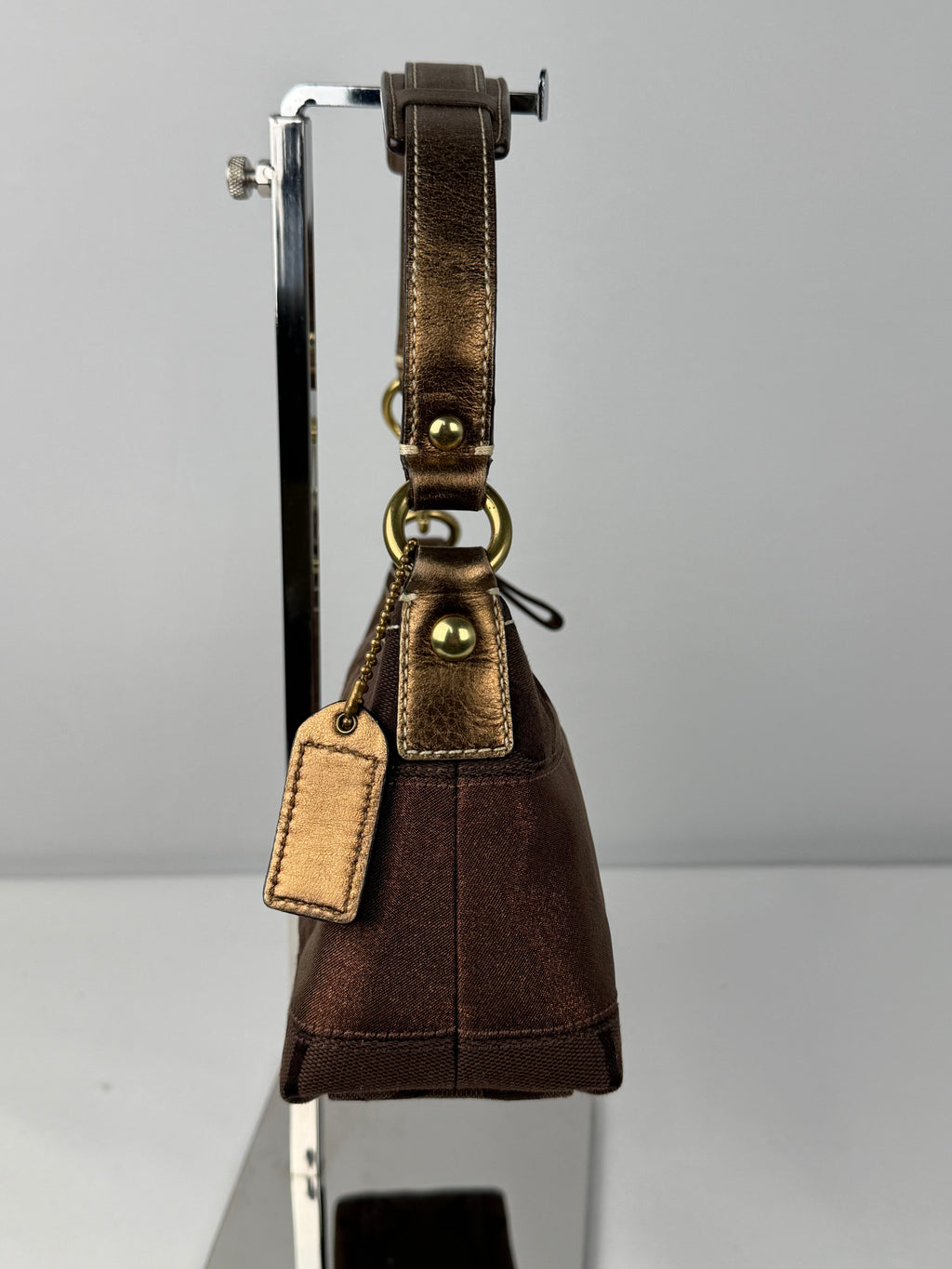 Coach 11096 Signature Brown Monogram Baguette Shoulder Bag