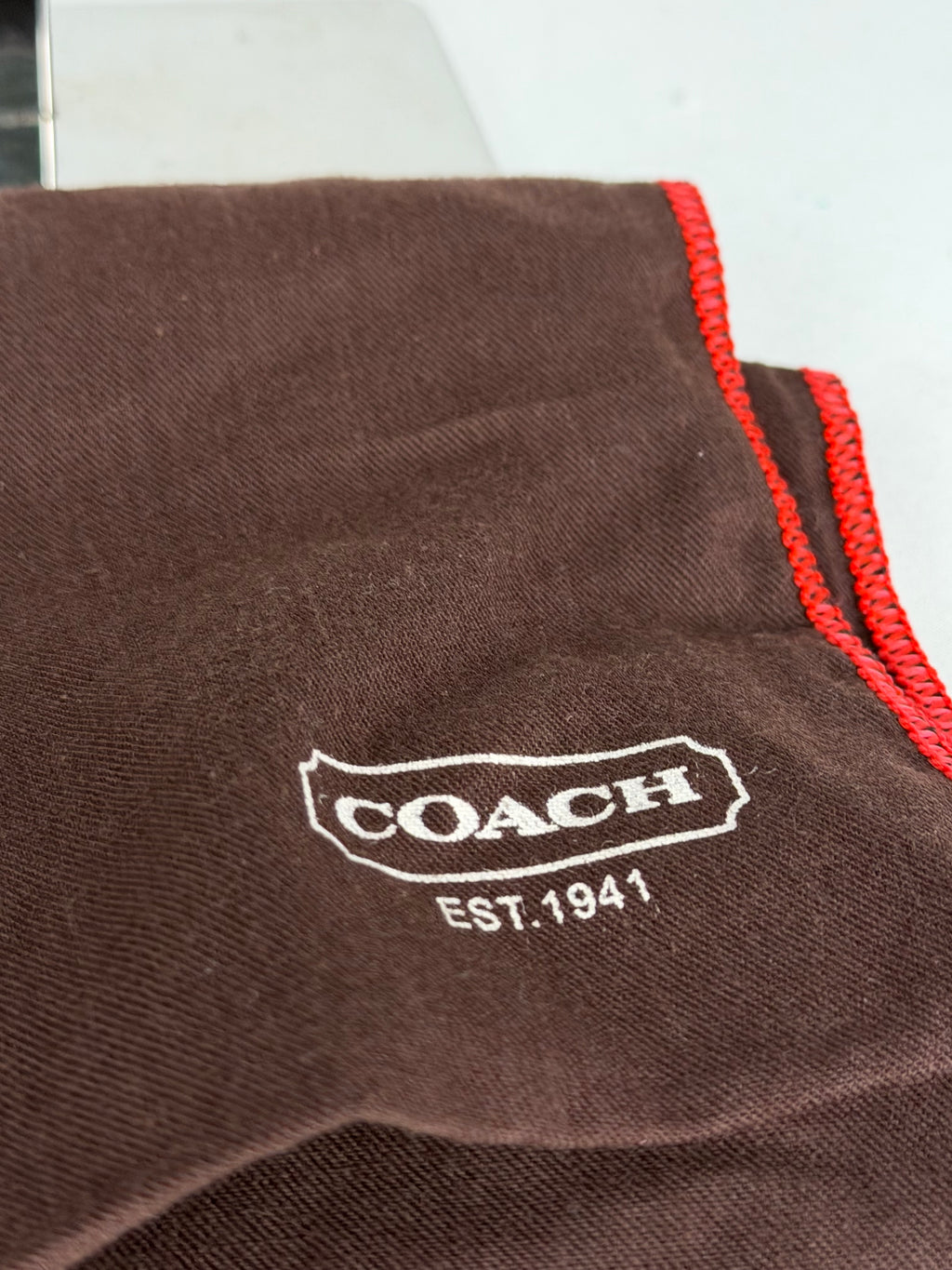 Coach Rare Red Plaid Wool Demi Shoulder Bag Black Leather Trim with dustbag