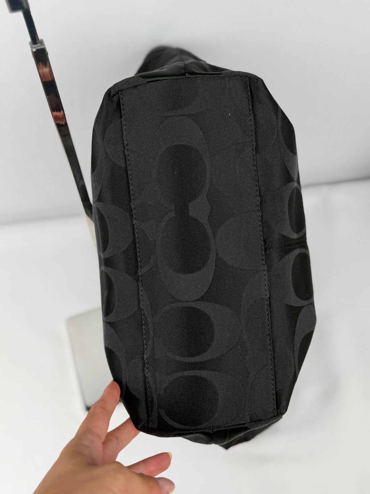 Coach F16175 Bleecker Signature black Monogram Shoulder Bag