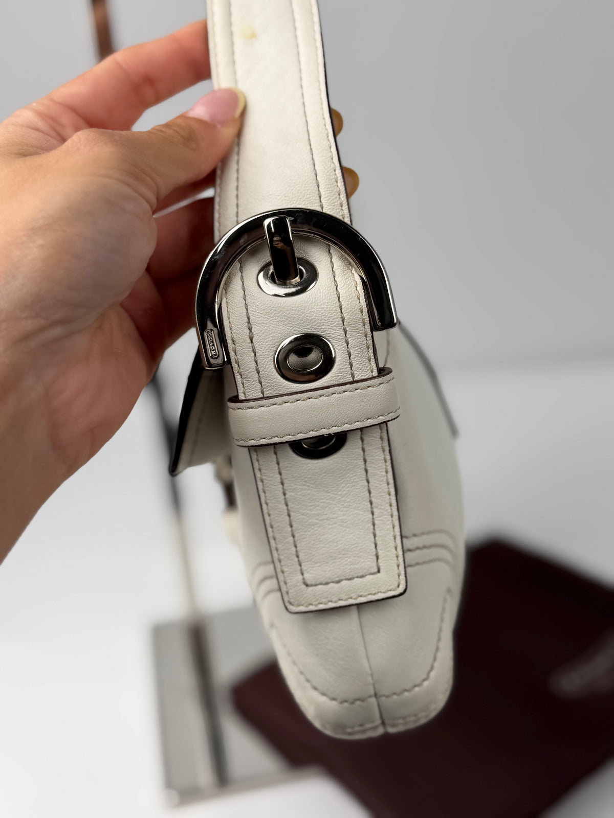 Coach 8A05 Soho White Leather Shoulder Bag