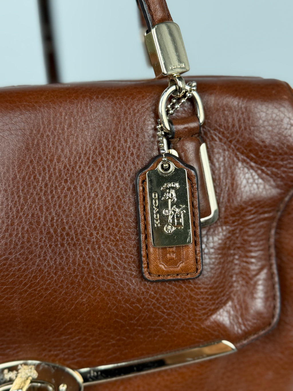 Coach 25169 Madison Madeline East/West Satchel Brown Leather Shoulder Bag