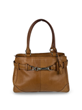 Coach 8A70 Hampton Clip Brown Leather Shoulder Bag