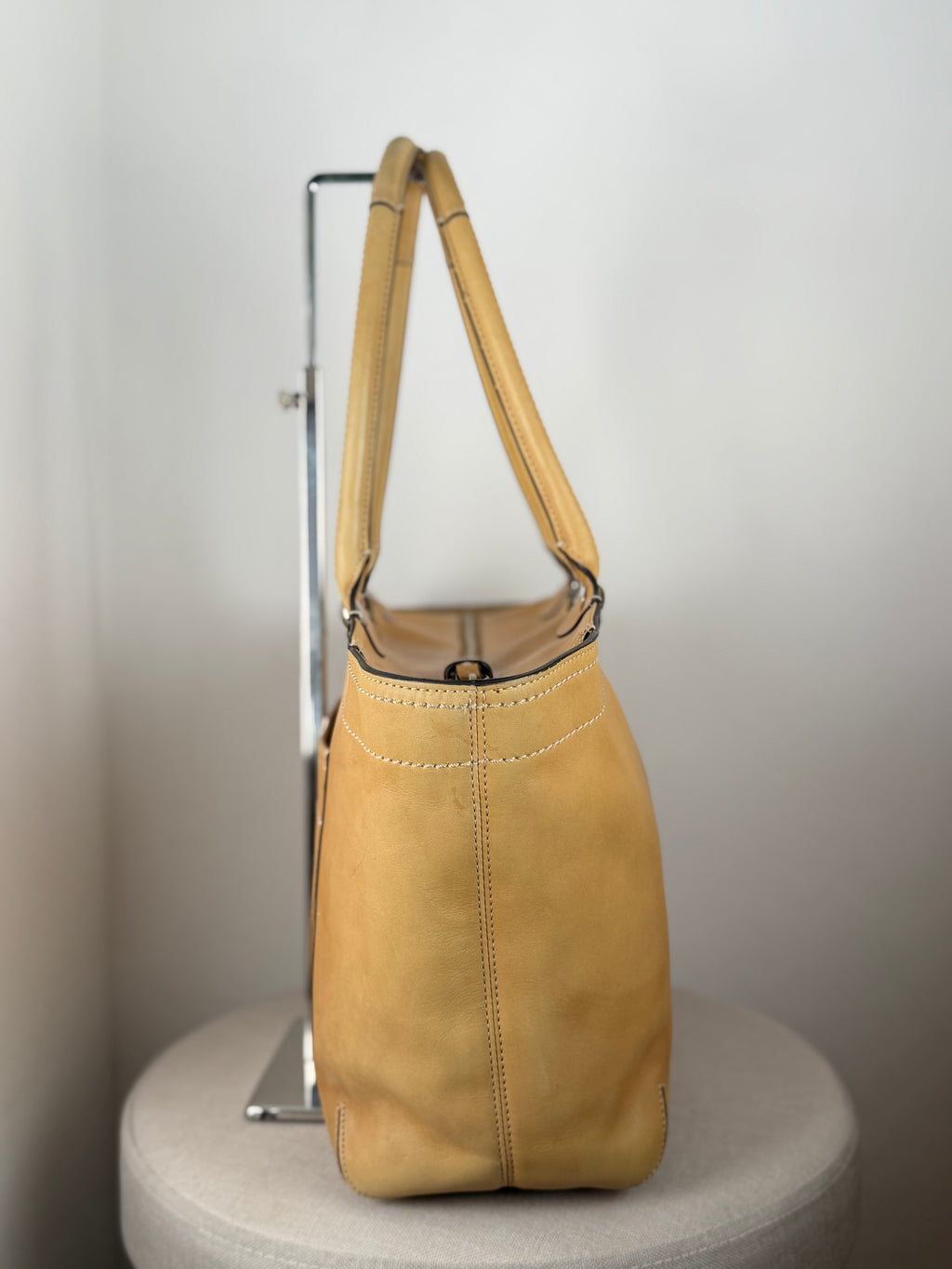 Coach F14383 Bleecker Tan/Brown Leather Shoulder Bag
