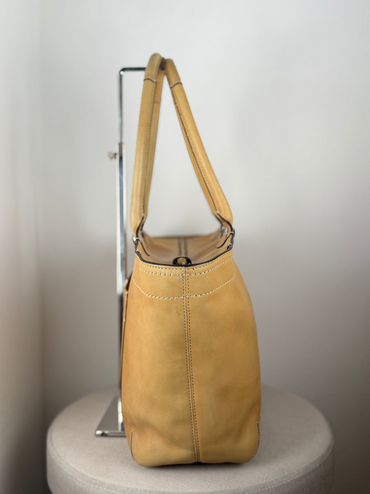 Coach F14383 Bleecker Tan/Brown Leather Shoulder Bag