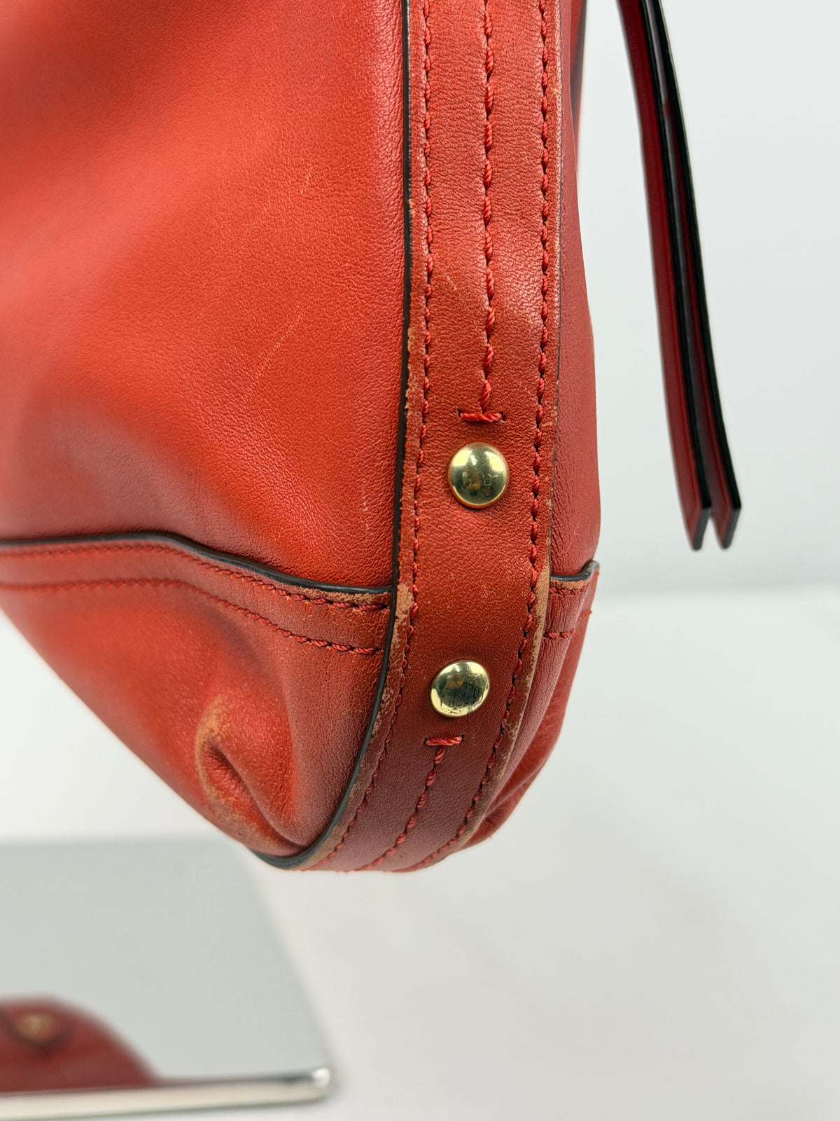 Coach F24404 Red/Orange Leather Shoulder Bag
