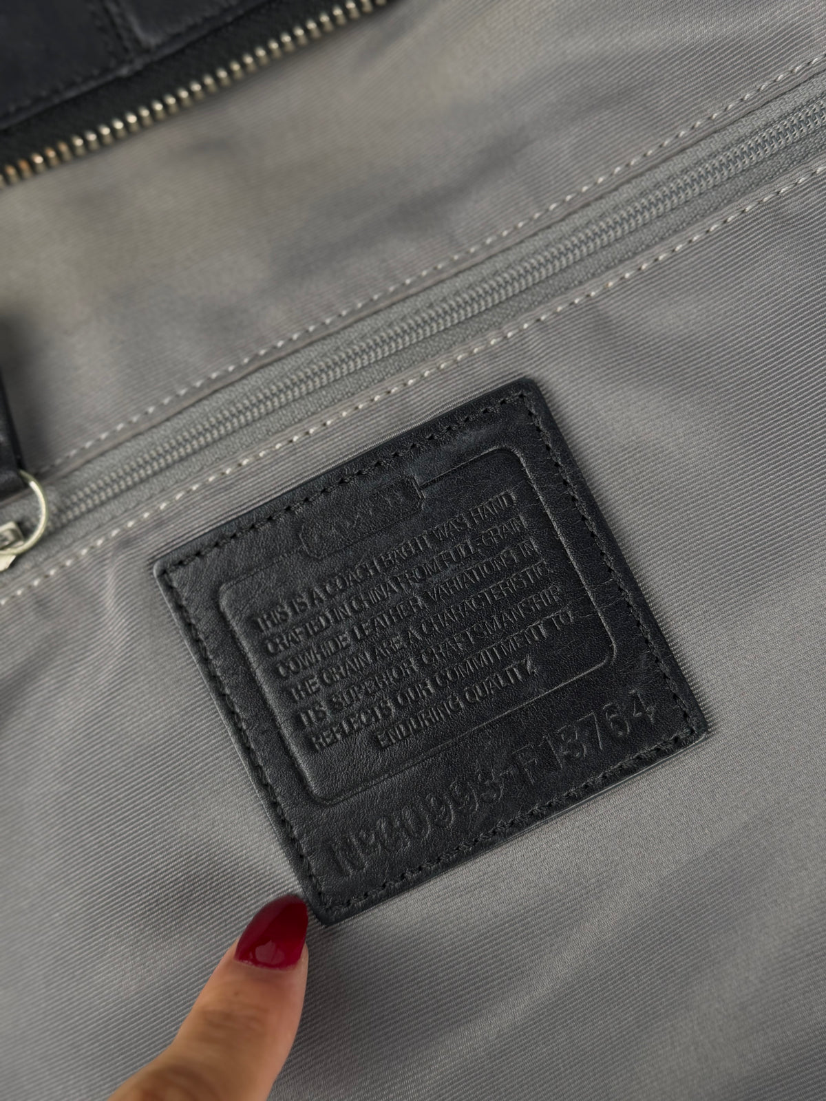 Coach F13764 Black Leather Shoulder Bag