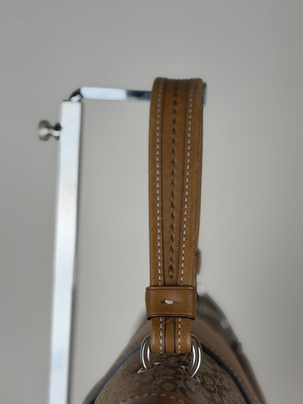 Coach 7078 Soho Signature Brown Monogram Satchel Hand Bag Leather Trim