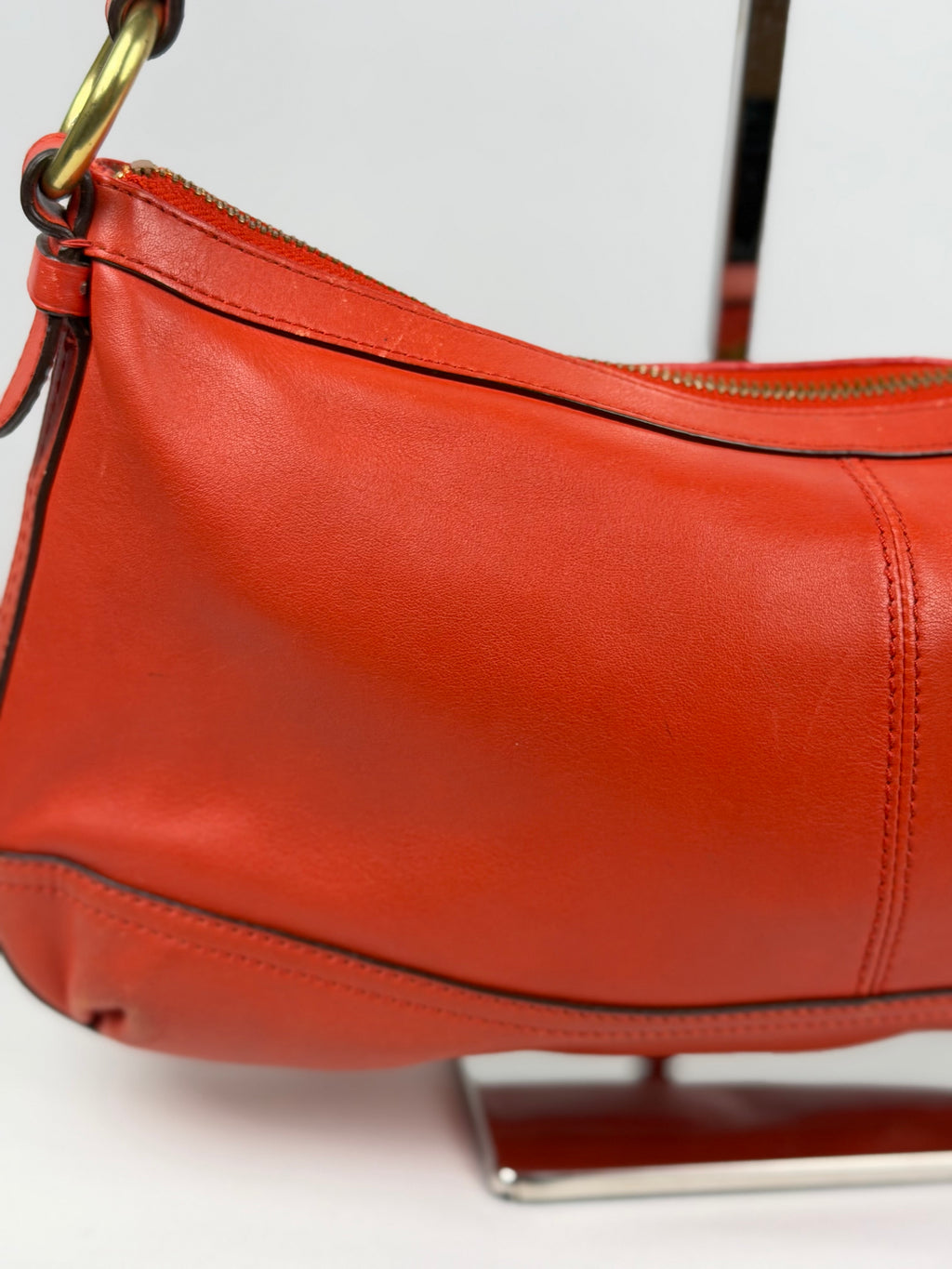 Coach F24404 Red/Orange Leather Shoulder Bag