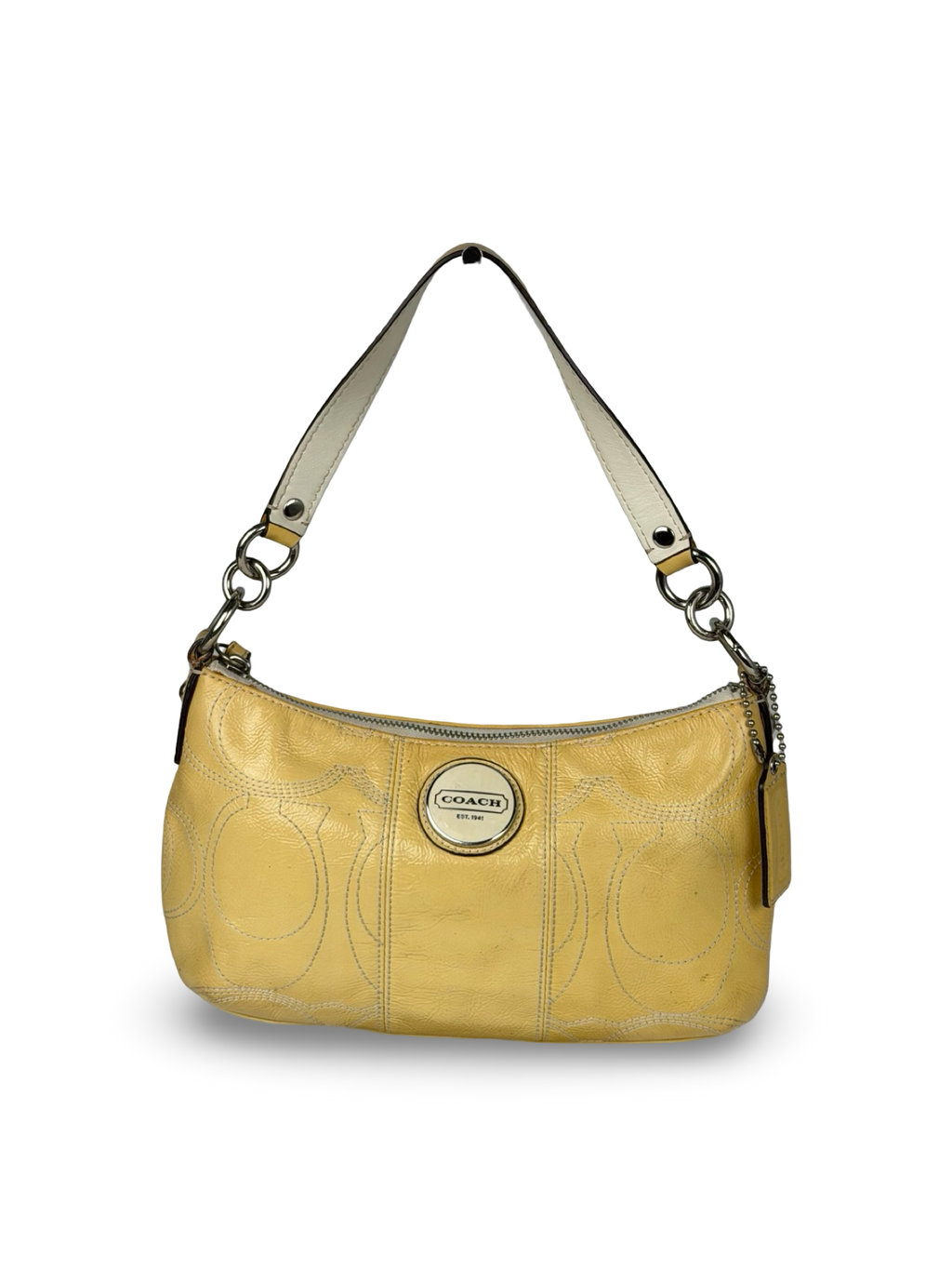 Coach F15141 Yellow Patent Leather Shoulder Bag