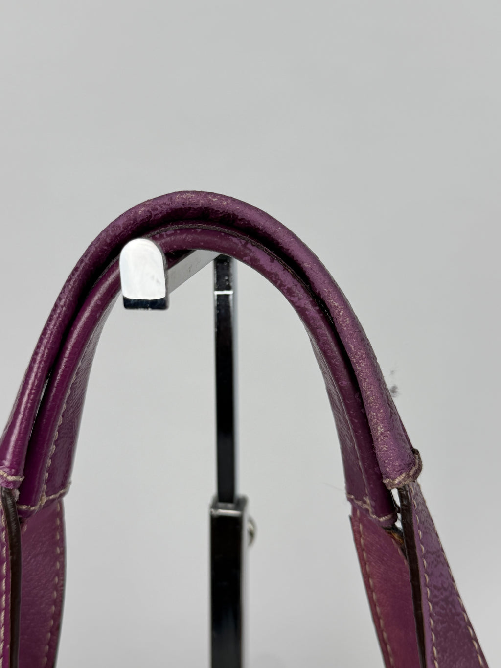Coach F20444 Gallery Tote Optic Art Pink/Beige/Purple Shoulder Bag Leather Trim