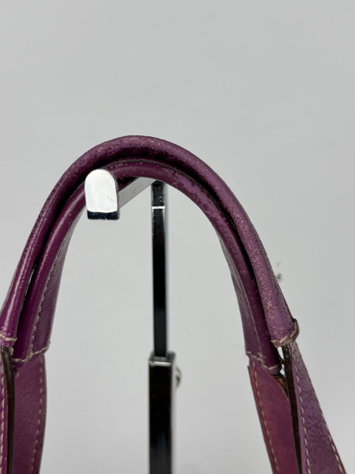 Coach F20444 Gallery Tote Optic Art Pink/Beige/Purple Shoulder Bag Leather Trim