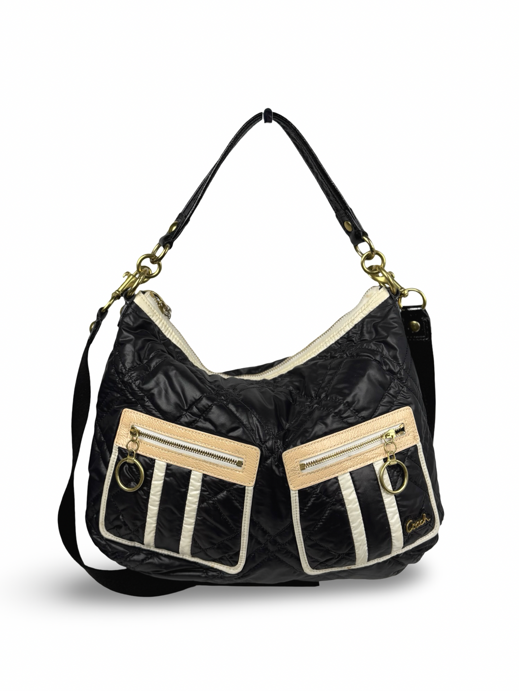Coach 15872 Poppy Nylon 2 Way Quilted Shoulder Bag