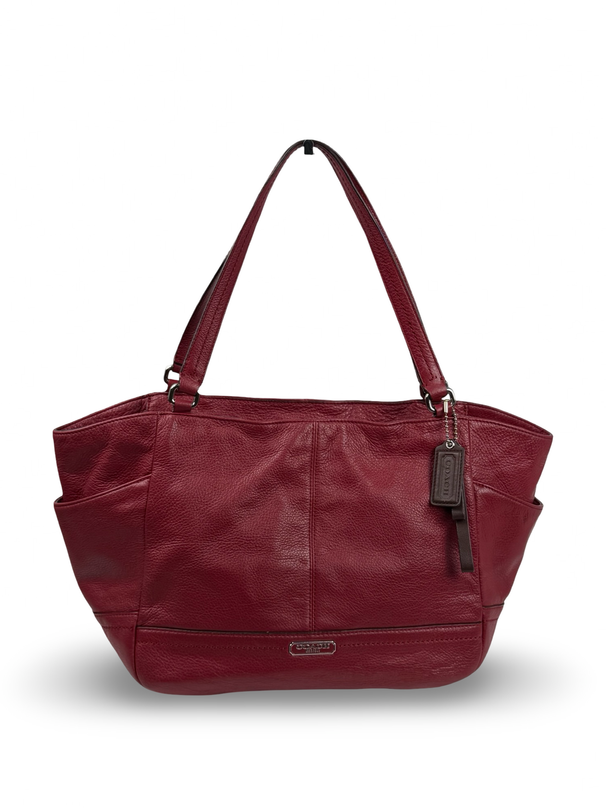 Coach F23284 Pink/Red Pebbled Leather Shoulder Bag