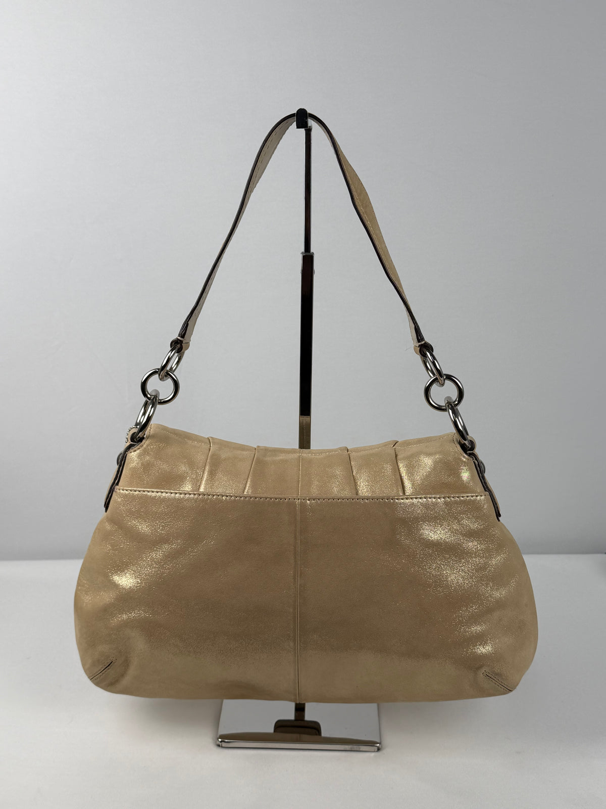 Coach F17217 Soho Beige Glitter Leather Shoulder Bag