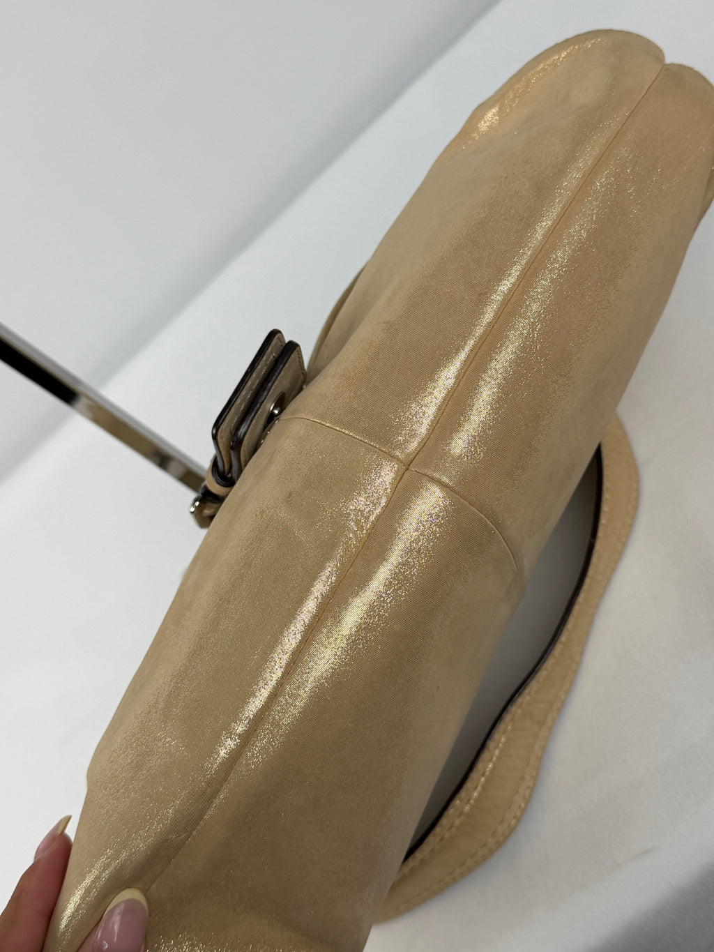 Coach F17217 Soho Beige Glitter Leather Shoulder Bag