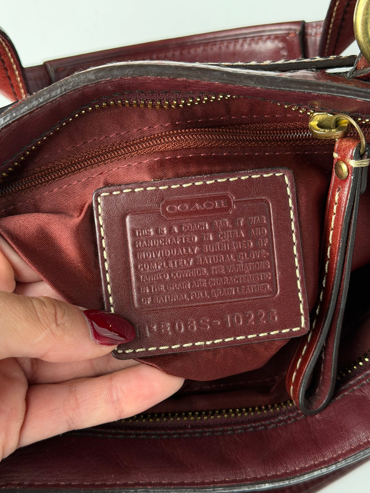 Coach 10226 Hampton Clip Red C Embossed Leather Shoulder Bag