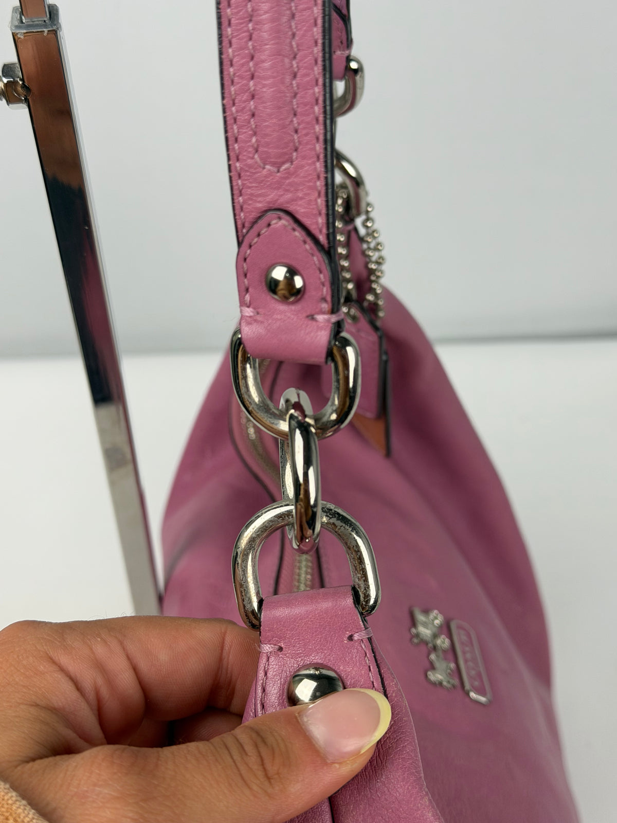Coach 14304 Pink/Purple Leather Shoulder Bag