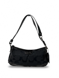 Coach F19731 Signature Black Monogram Shoulder Bag Black Patent Leather Trim