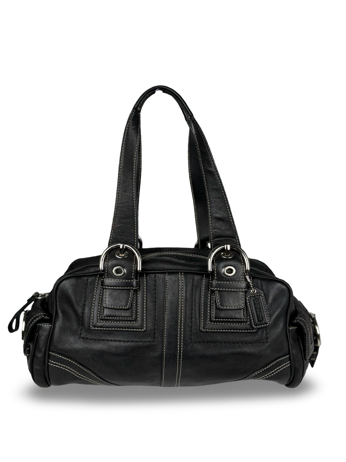 Coach 10036 Mia Black Leather Satchel Shoulder Bag