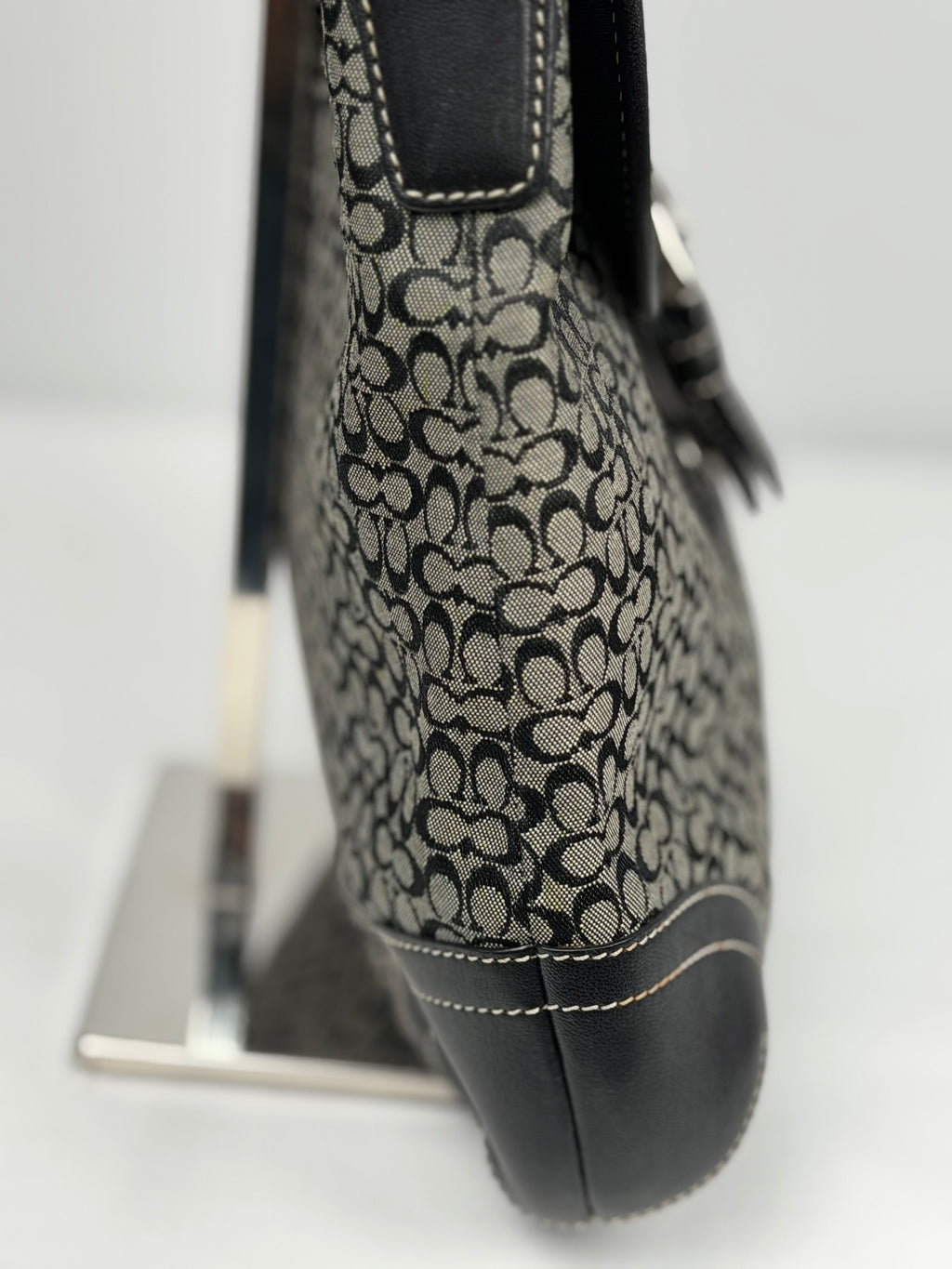 Coach 6376 Soho Signature Black/Grey Monogram Crossbody Shoulder Bag