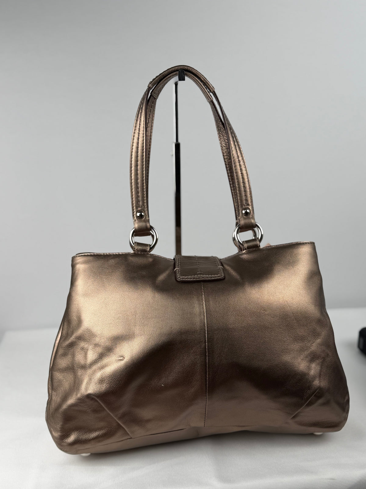 Coach F18751 Soho Metallic Leather Shoulder Tote Bag