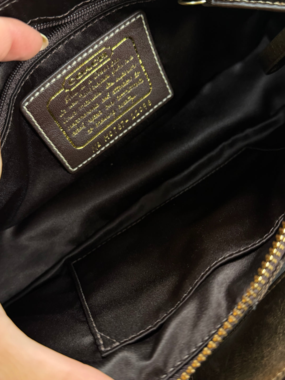 Coach 11096 Signature Brown Monogram Baguette Shoulder Bag