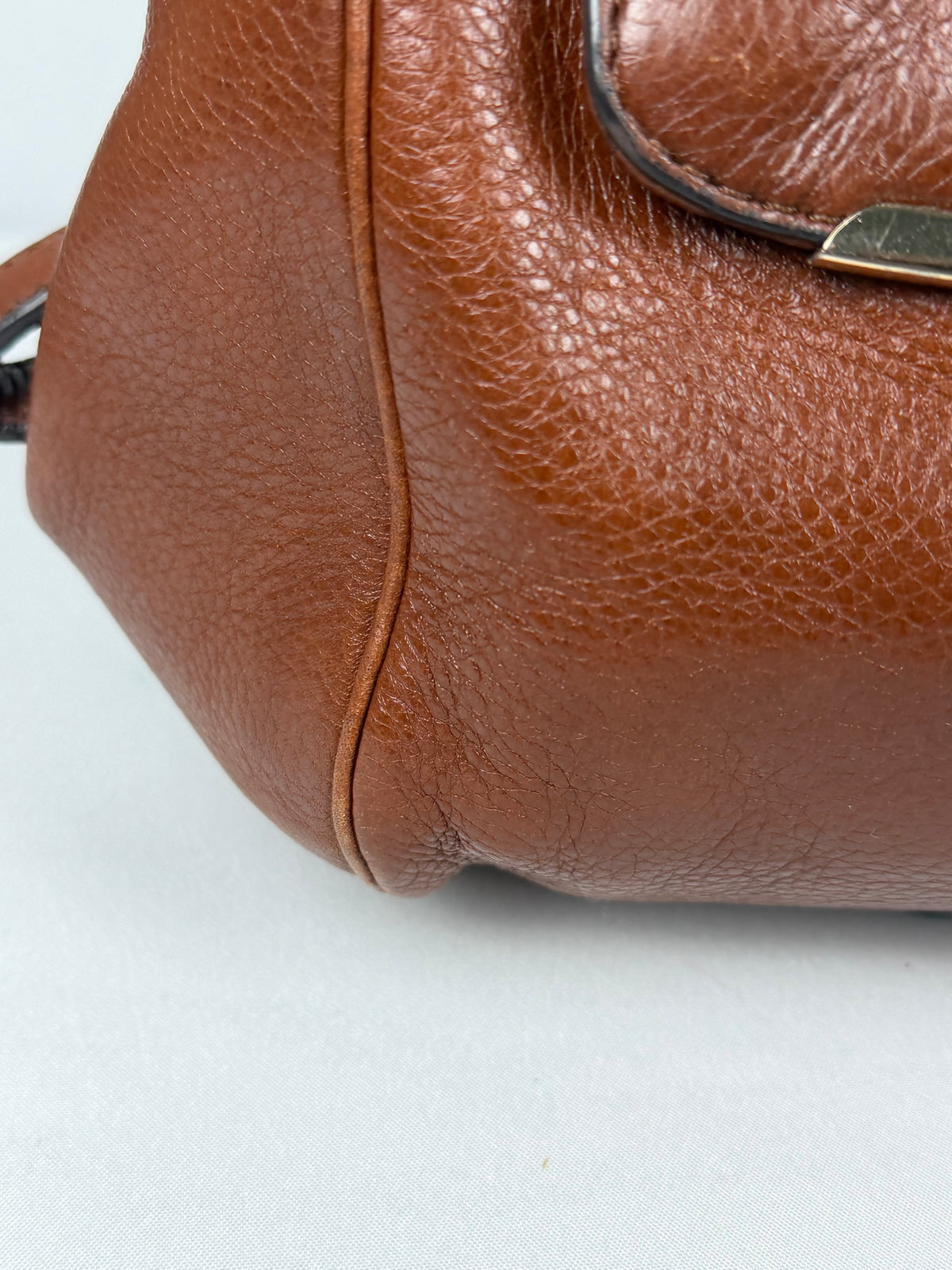 Coach 25169 Madison Madeline East/West Satchel Brown Leather Shoulder Bag