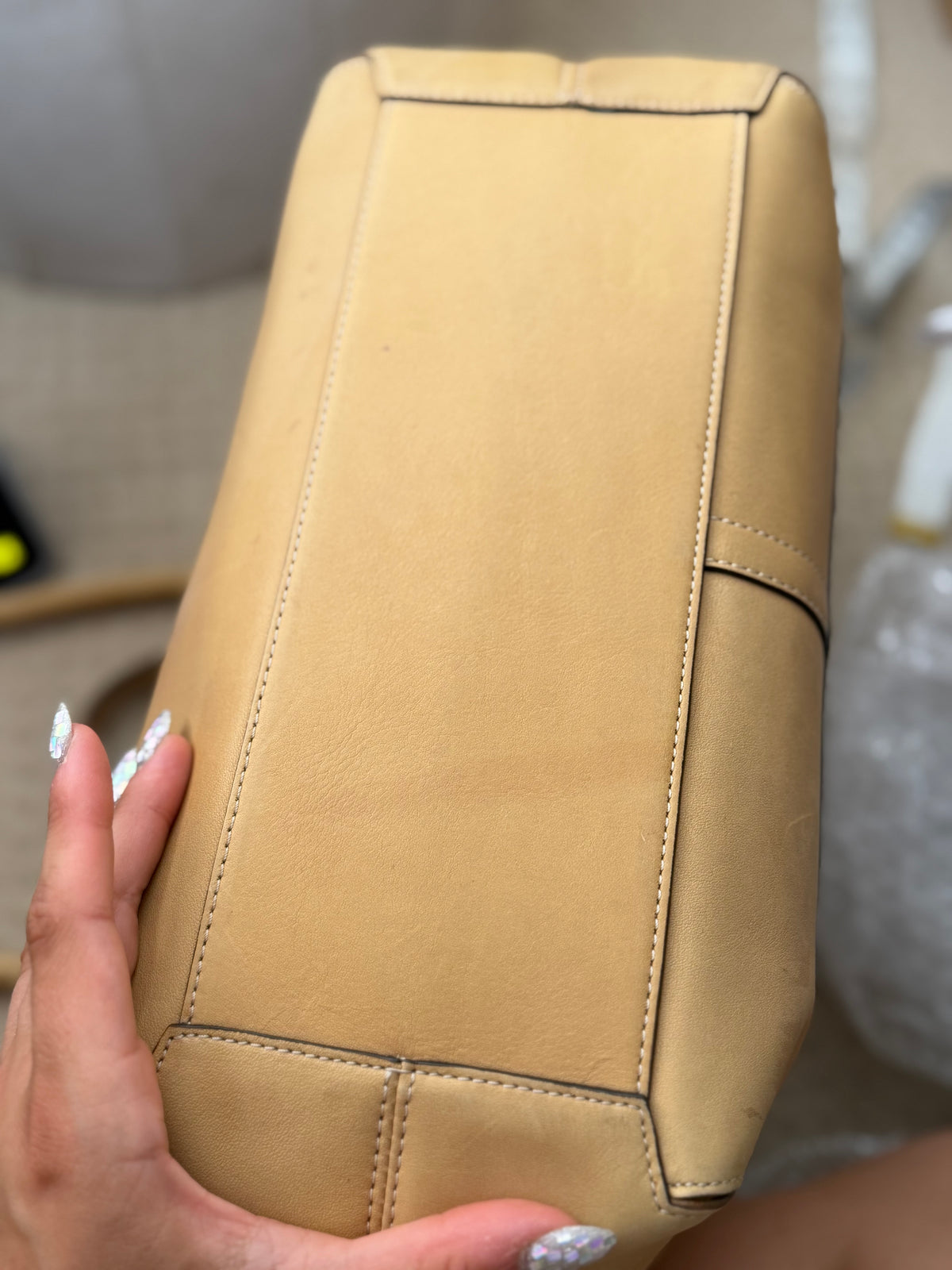 Coach F14383 Bleecker Tan/Brown Leather Shoulder Bag