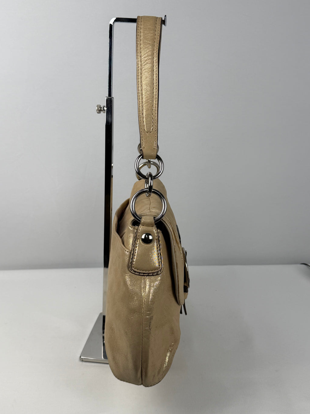 Coach F17217 Soho Beige Glitter Leather Shoulder Bag