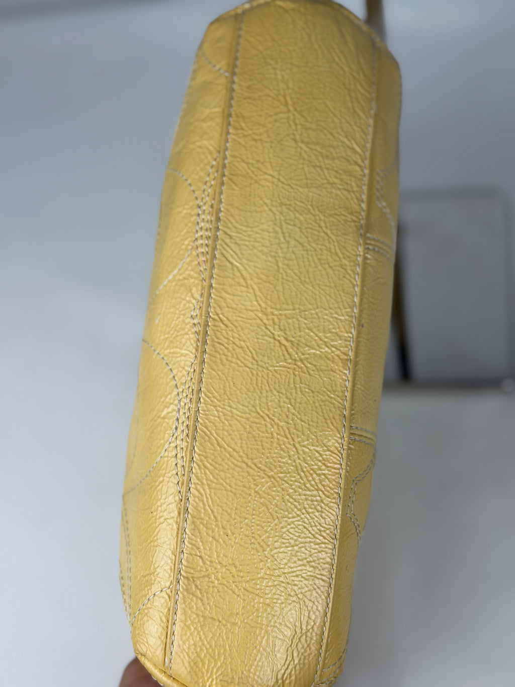 Coach F15141 Yellow Patent Leather Shoulder Bag