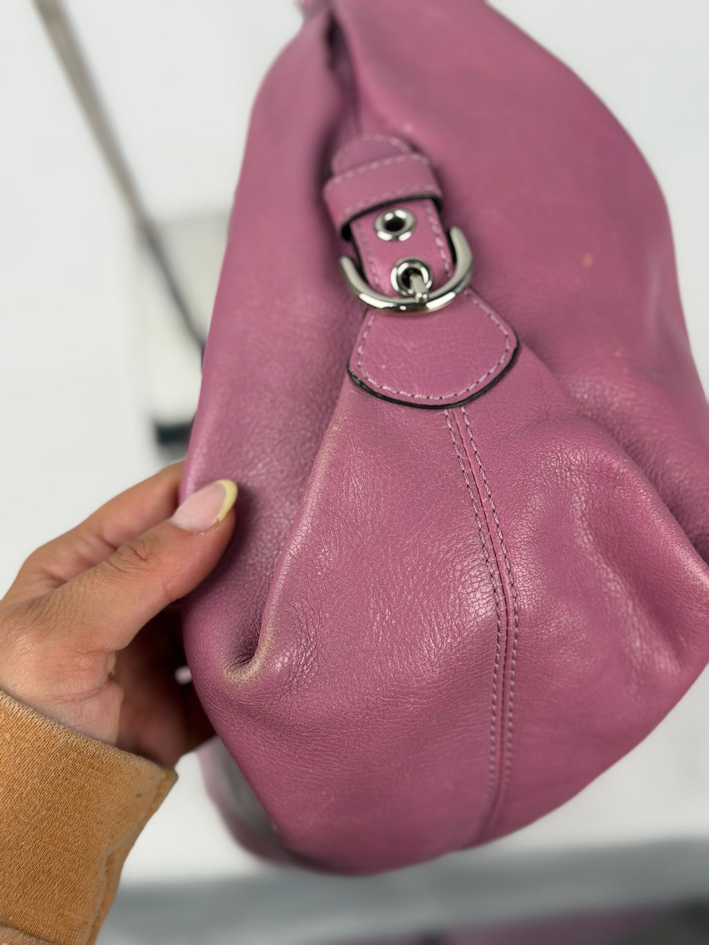 Coach 14304 Pink/Purple Leather Shoulder Bag