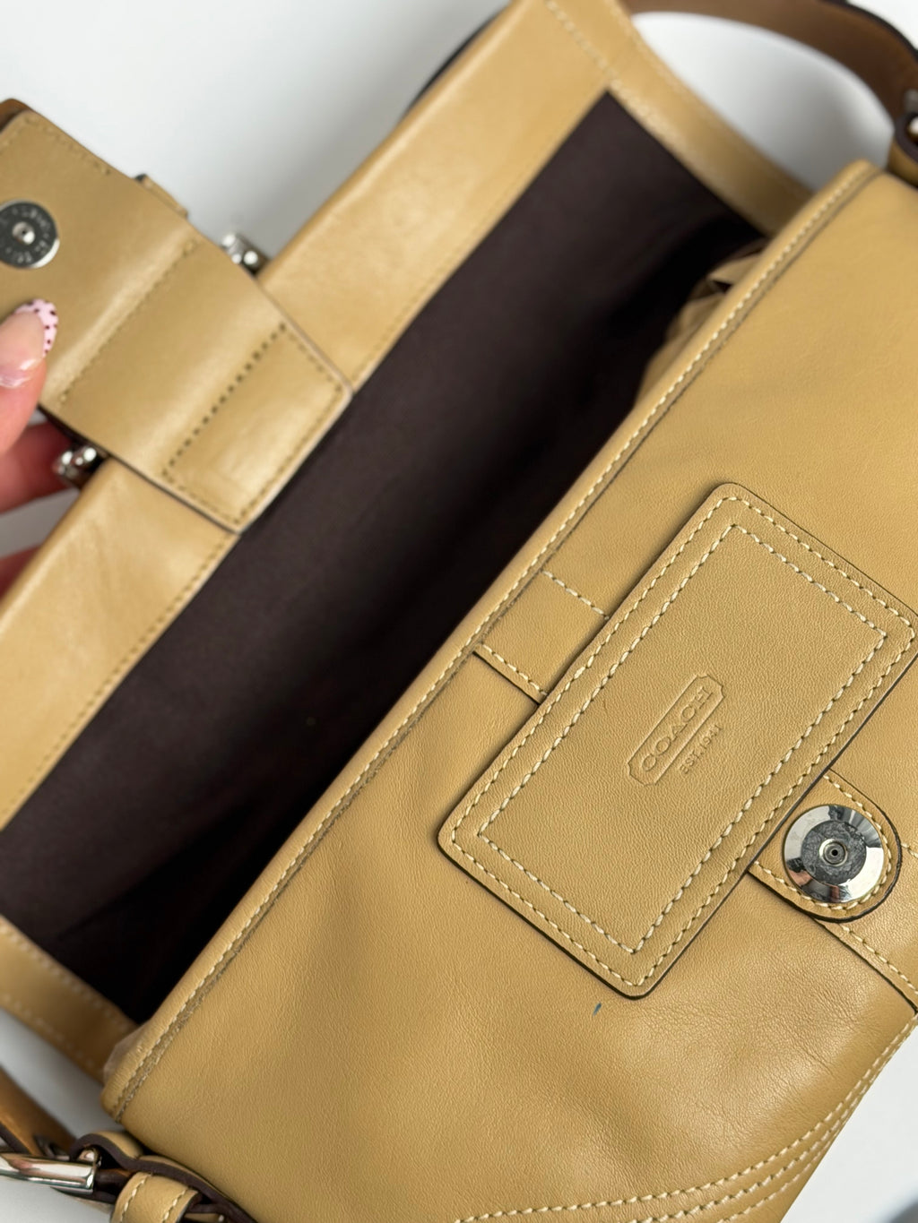 Coach 8A05 Soho Tan Brown Leather Shoulder Bag