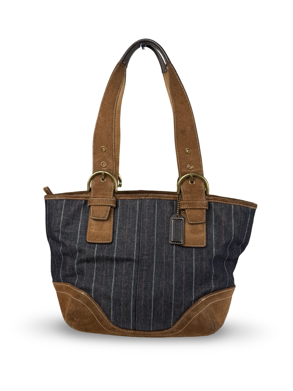 Coach 9529 Denim Pinistripe Shoulder Bag