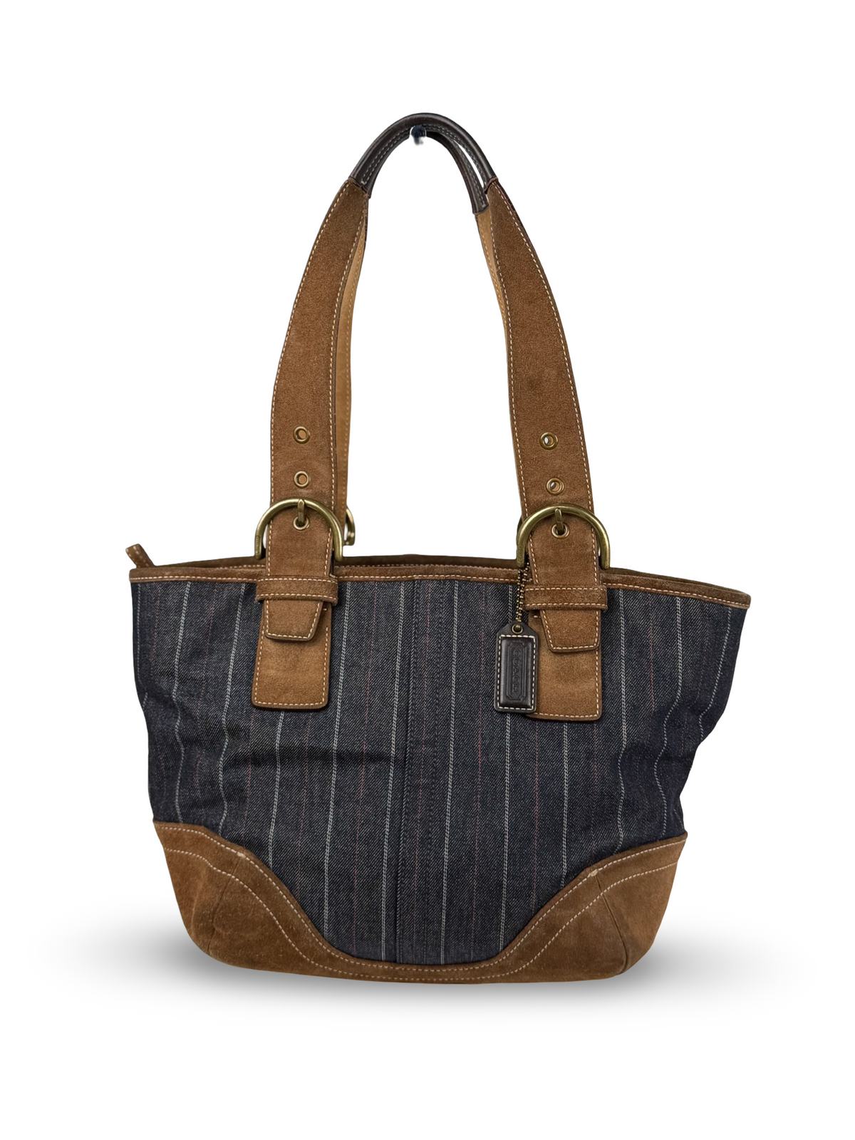Coach 9529 Denim Pinistripe Shoulder Bag