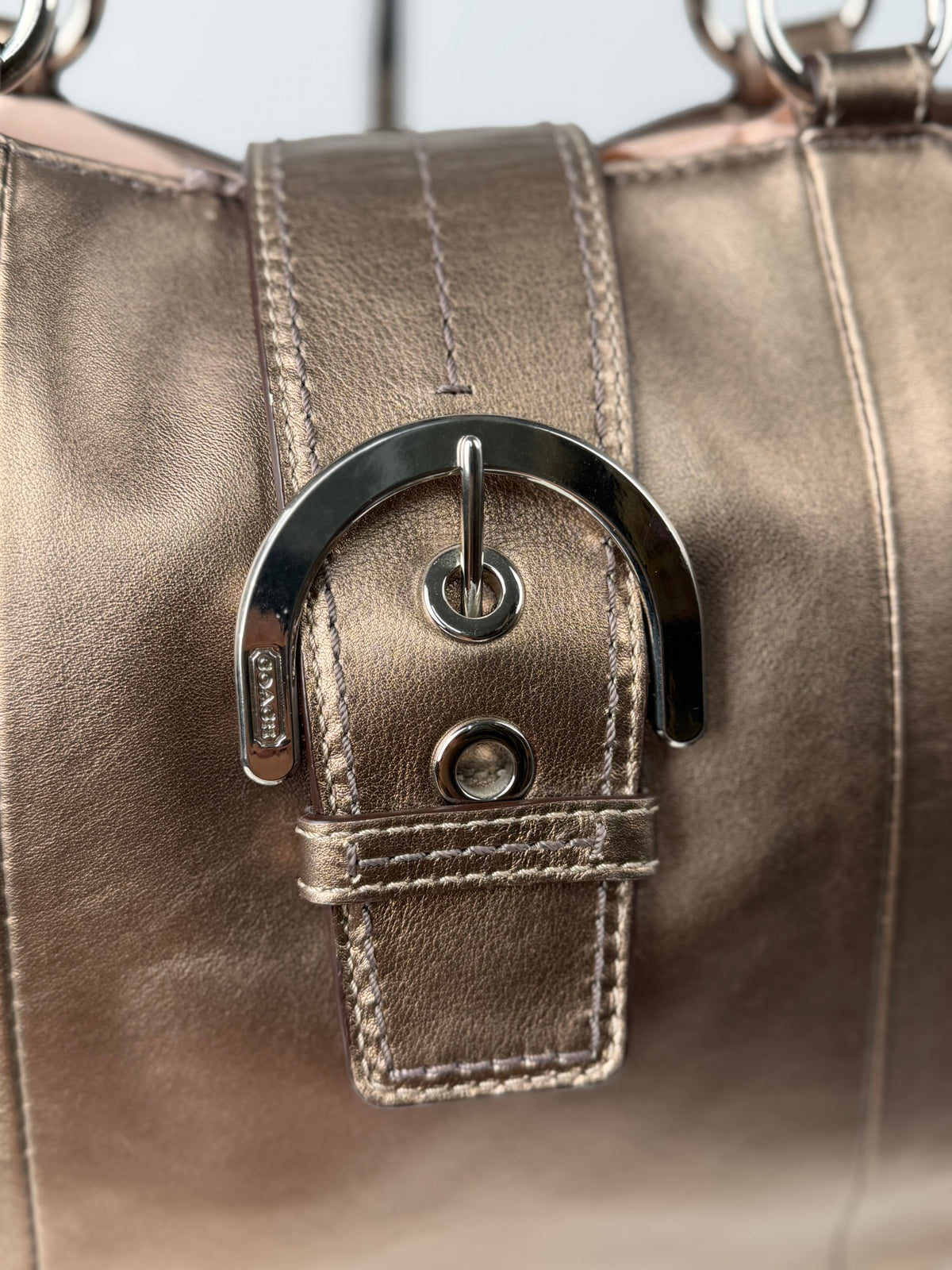 Coach F18751 Soho Metallic Leather Shoulder Tote Bag