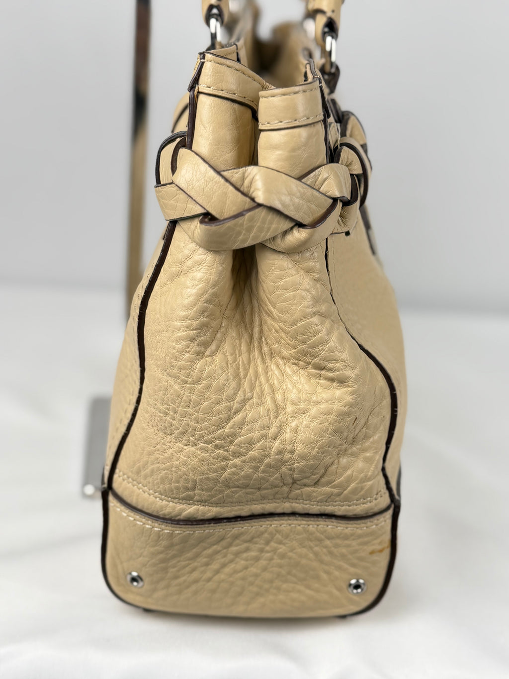 Coach 13087 Hampton Clip Cream Pebbled Leather Shoulder Bag