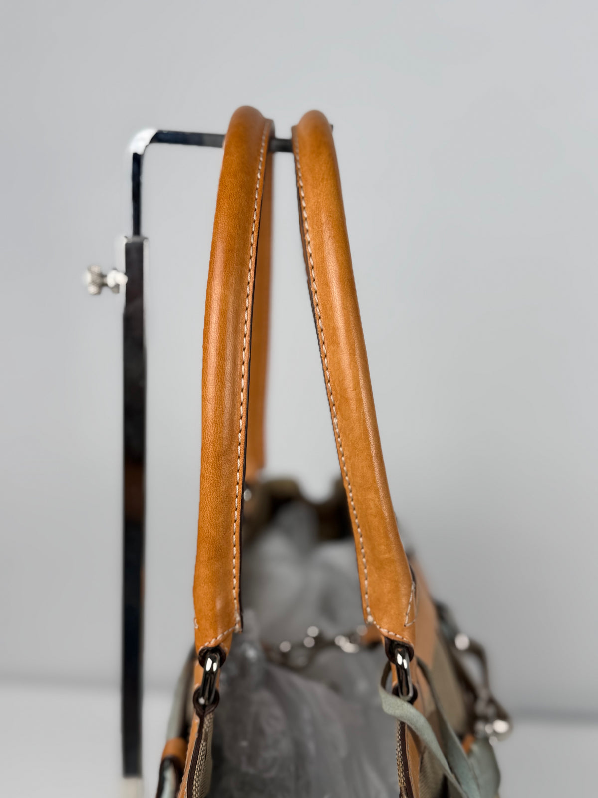 Coach 1490 Rare Limited Edition Hampton Clip Tropical Fish Signature Brown Monogram Shoulder Bag Suede Leather Trim