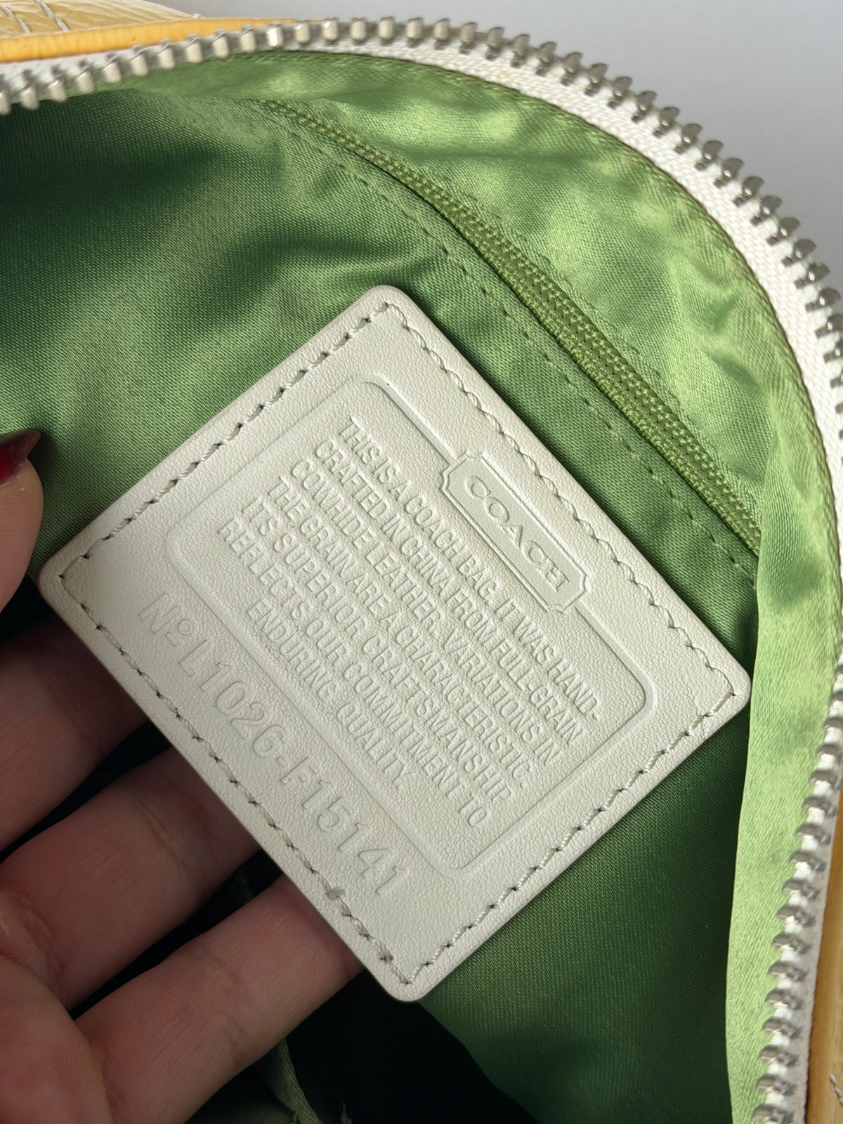Coach F15141 Yellow Patent Leather Shoulder Bag