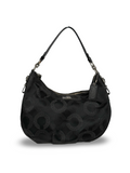 Coach 15929 Madison Op Art Black and White Monogram Shoulder Bag Leather Trim