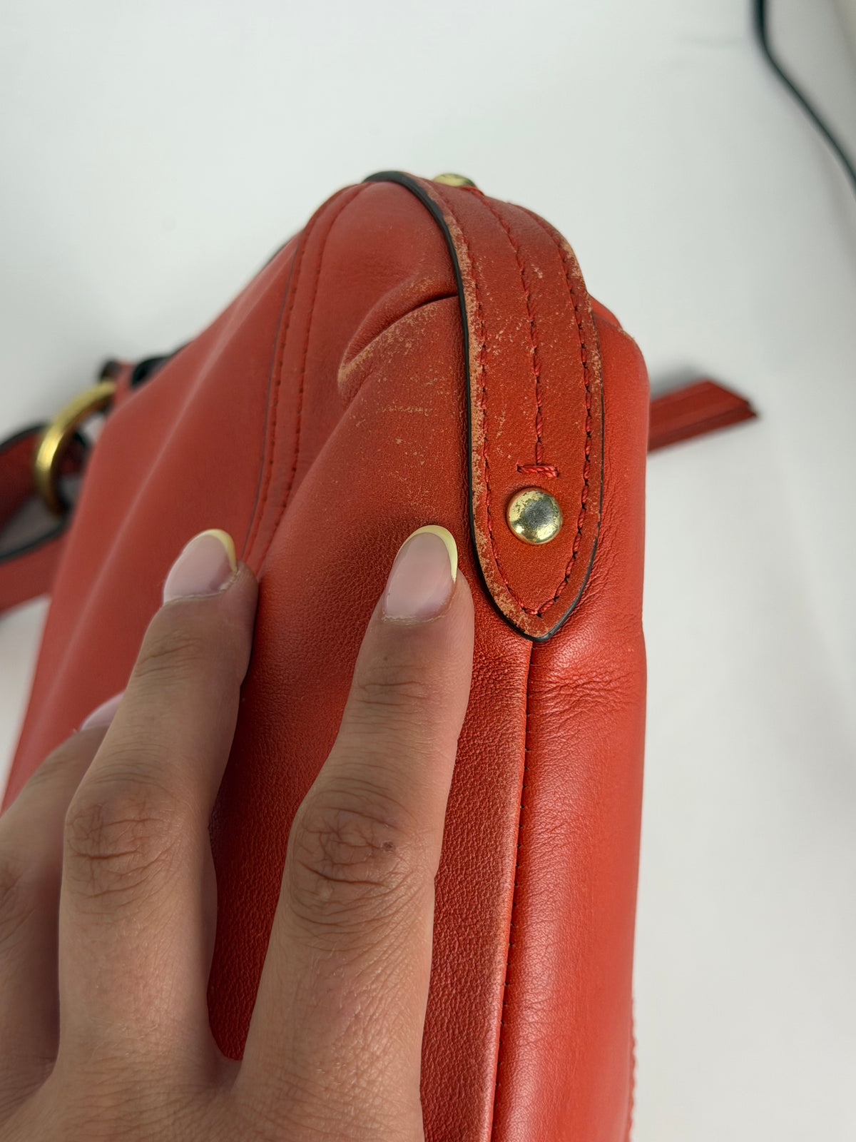 Coach F24404 Red/Orange Leather Shoulder Bag