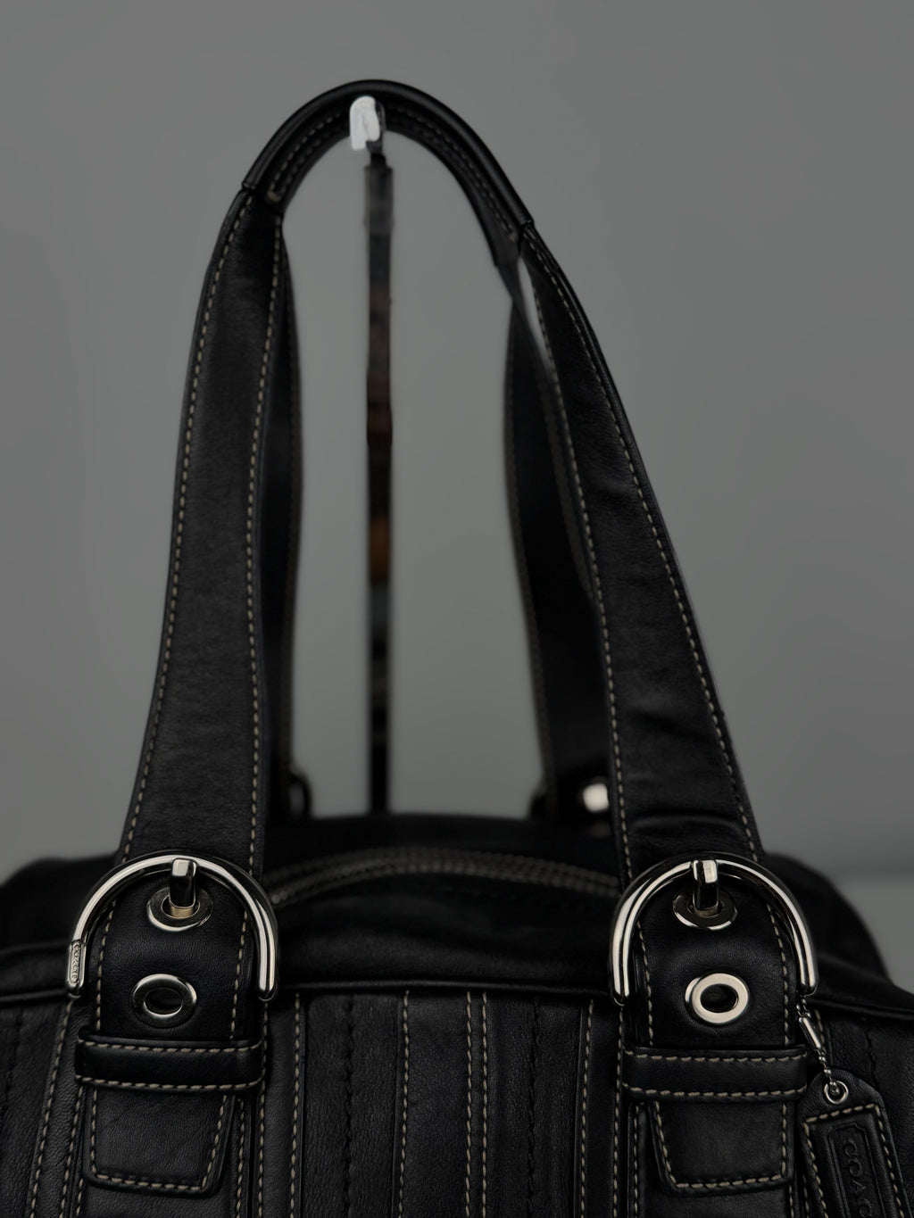 Coach 10036 Mia Black Leather Satchel Shoulder Bag