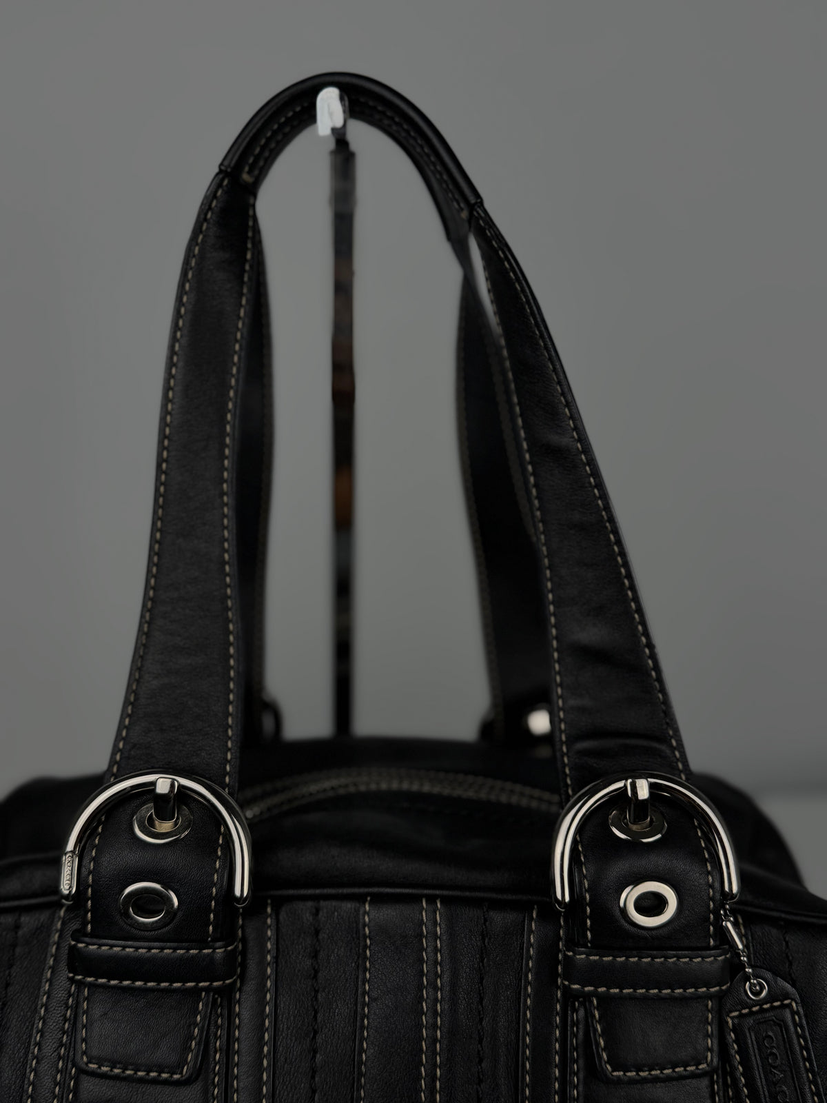 Coach 10036 Mia Black Leather Satchel Shoulder Bag