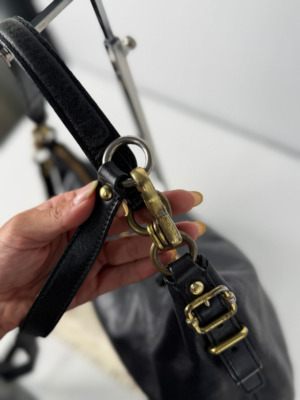Coach 15959 Black Leather Hobo Shoulder Bag