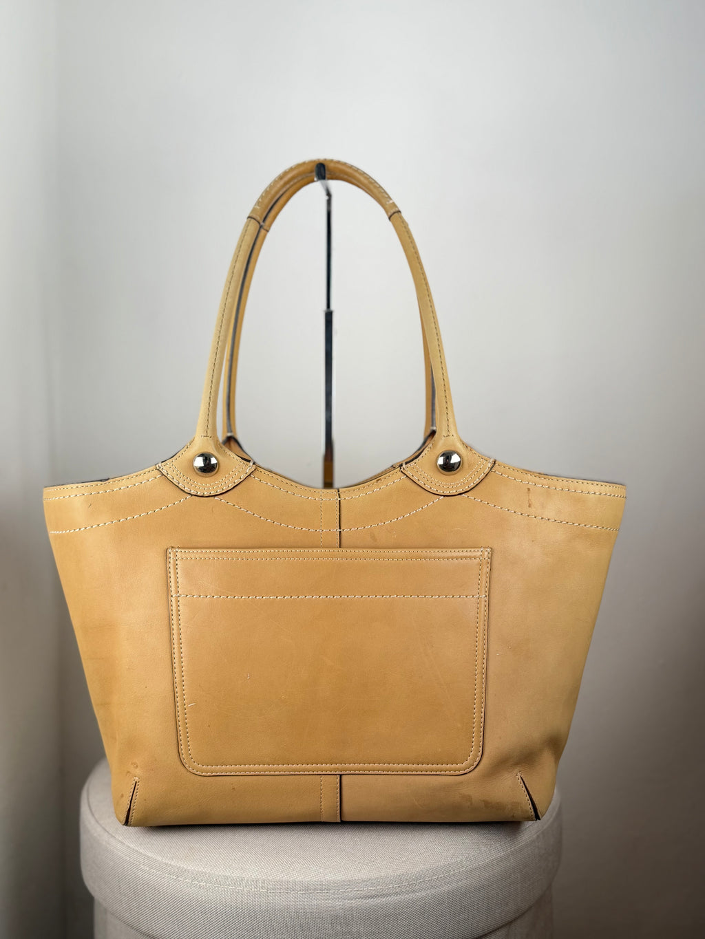 Coach F14383 Bleecker Tan/Brown Leather Shoulder Bag