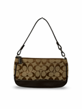 Coach 6094 Demi Signature Brown Monogram Shoulder Bag Leather Trim