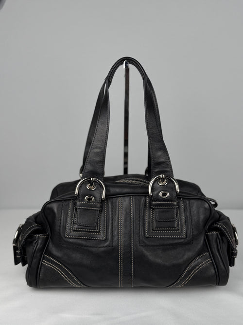 Coach 10036 Mia Black Leather Satchel Shoulder Bag