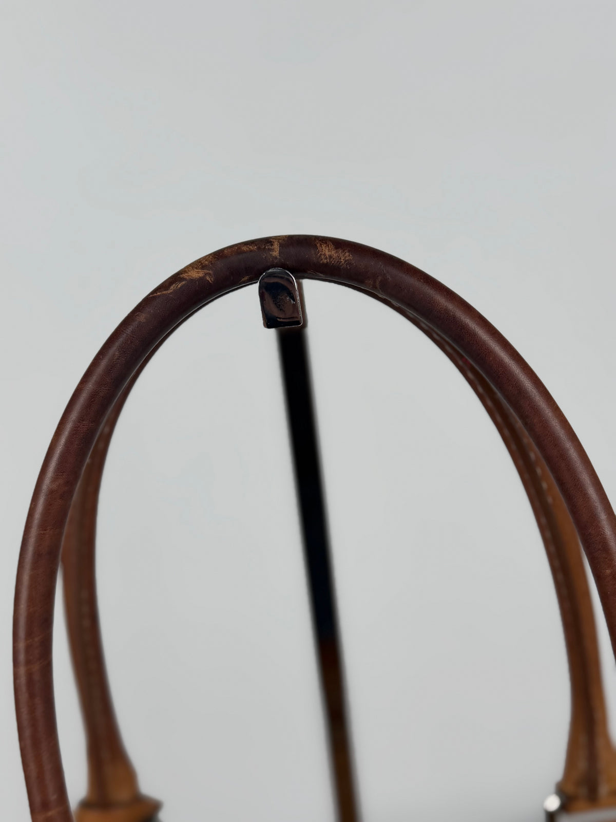 Coach 8A70 Hampton Clip Brown Leather Shoulder Bag