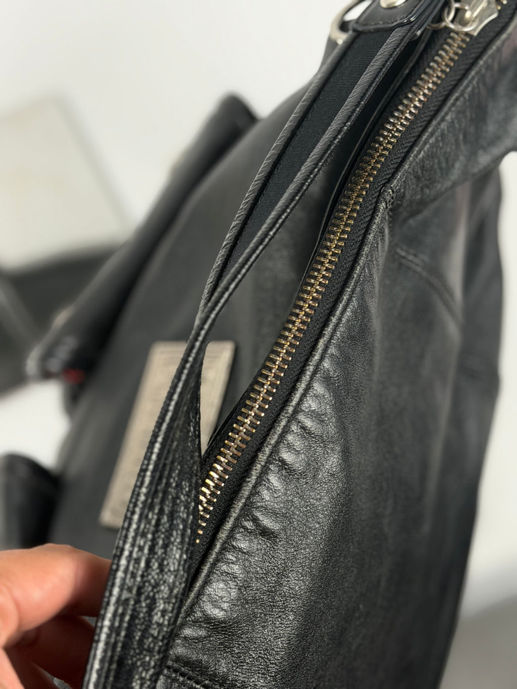 Coach 14561 Poppy Black Leather Double Pocket Shoulder Bag