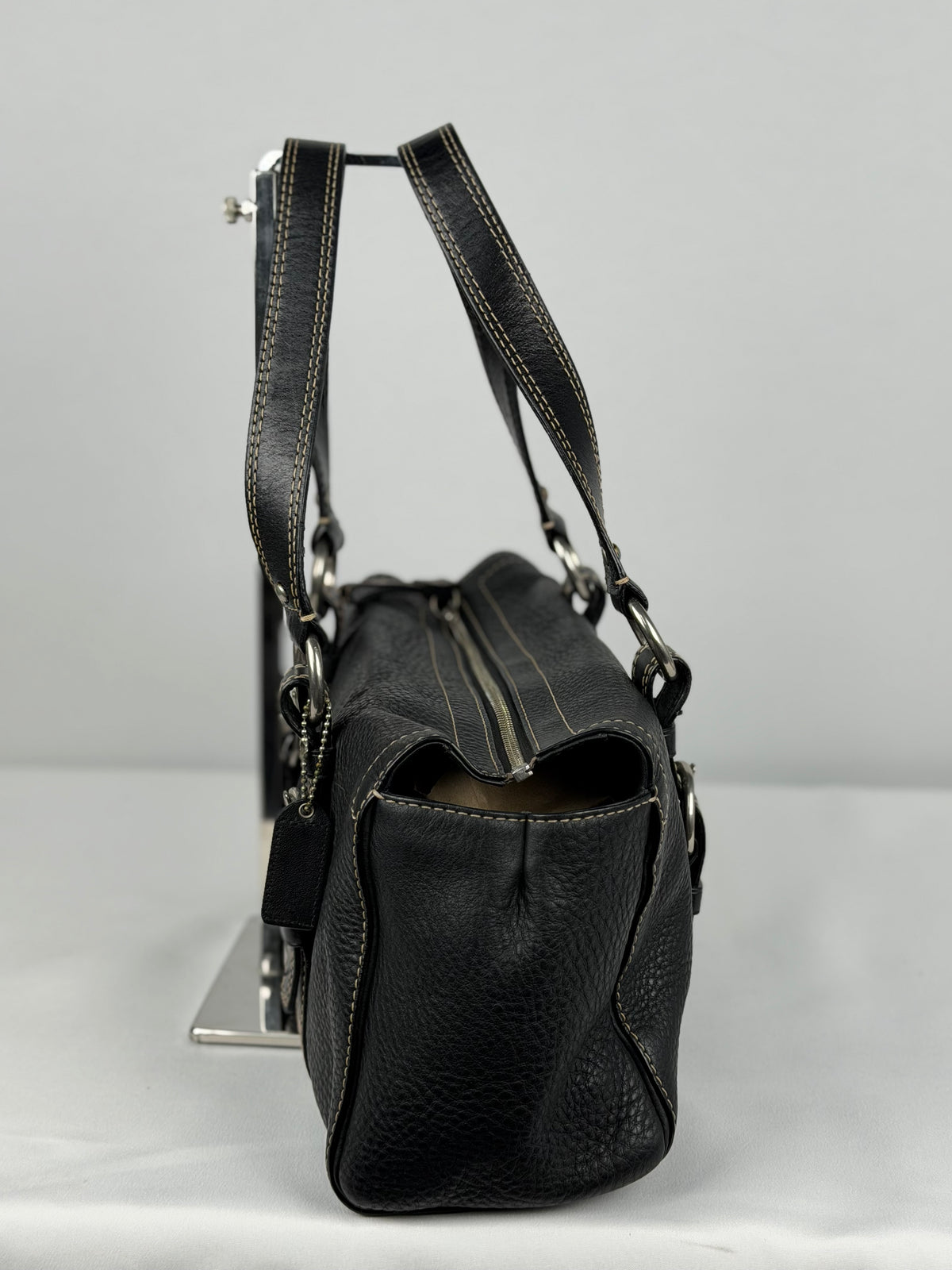Coach F10887 Chelsea Black Pebbled Leather Shoulder Bag