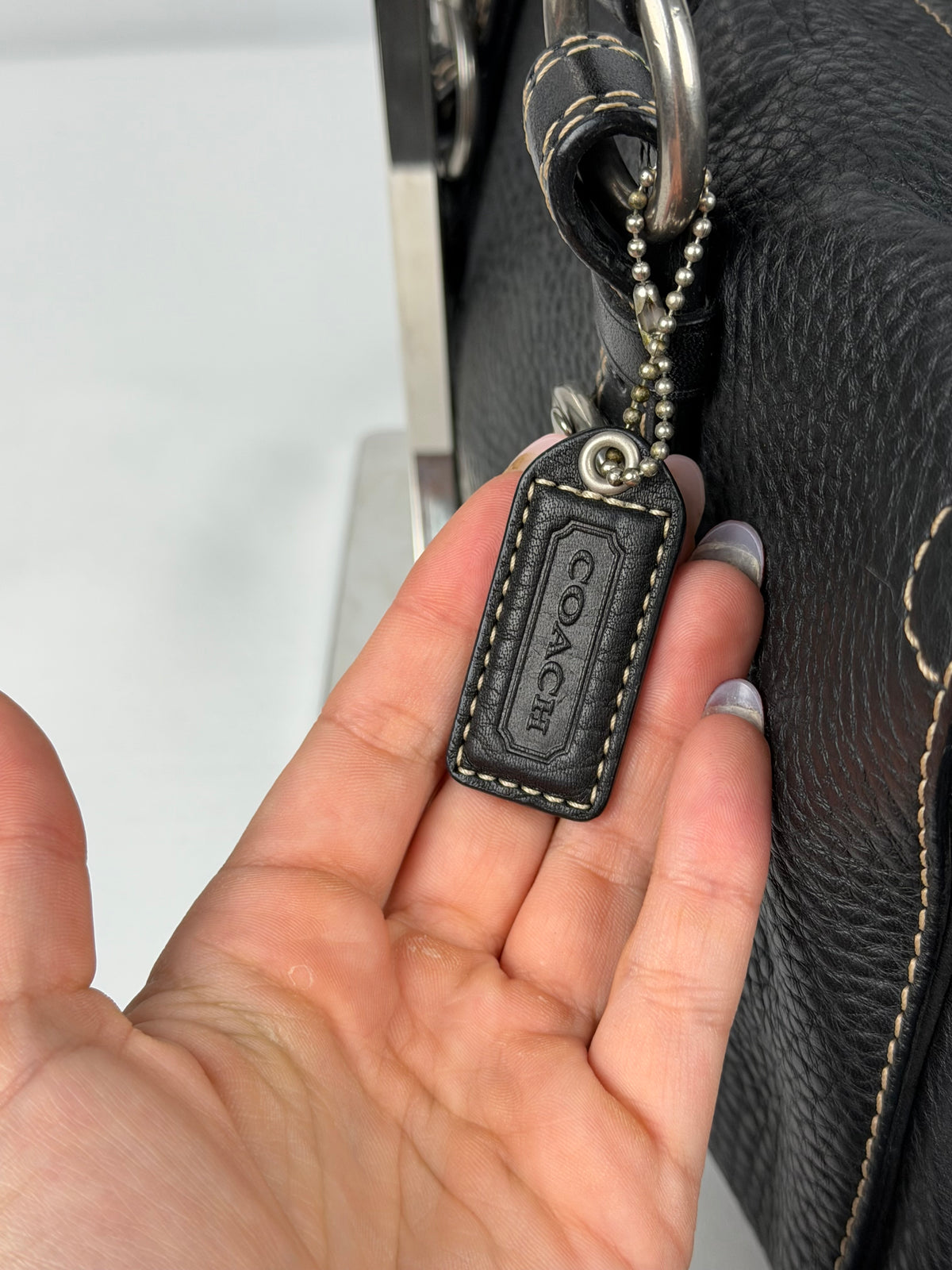 Coach F10887 Chelsea Black Pebbled Leather Shoulder Bag